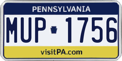 PA license plate MUP1756