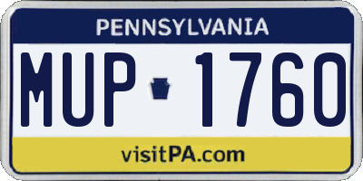 PA license plate MUP1760