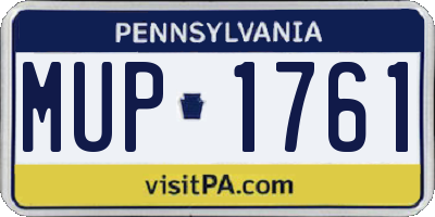 PA license plate MUP1761