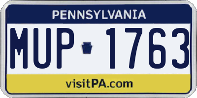 PA license plate MUP1763