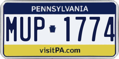 PA license plate MUP1774