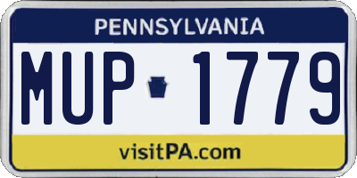 PA license plate MUP1779