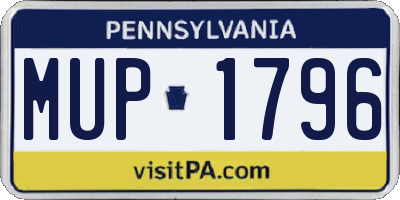 PA license plate MUP1796