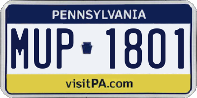 PA license plate MUP1801