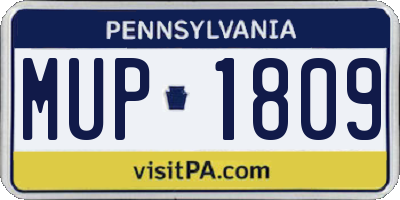 PA license plate MUP1809