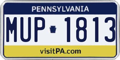 PA license plate MUP1813