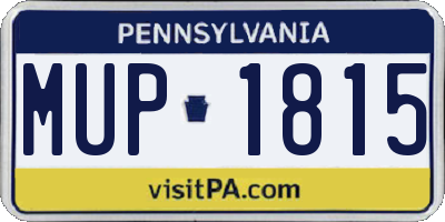 PA license plate MUP1815