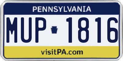 PA license plate MUP1816