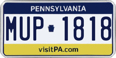 PA license plate MUP1818