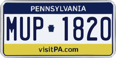 PA license plate MUP1820