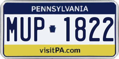 PA license plate MUP1822