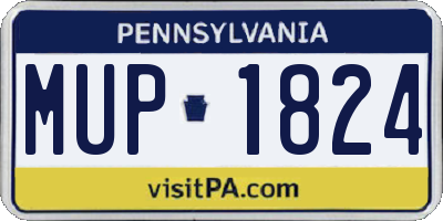 PA license plate MUP1824