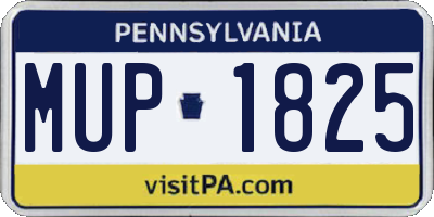 PA license plate MUP1825