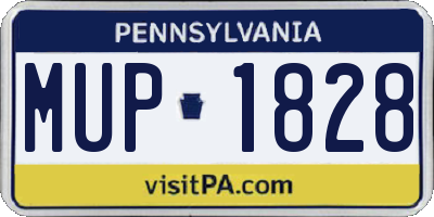 PA license plate MUP1828