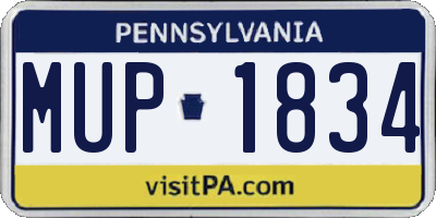 PA license plate MUP1834