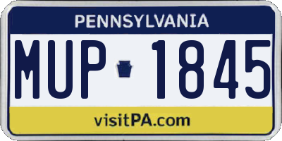 PA license plate MUP1845