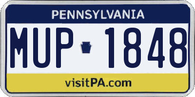 PA license plate MUP1848