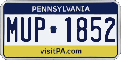 PA license plate MUP1852