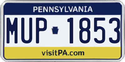 PA license plate MUP1853