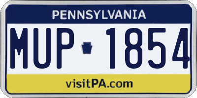 PA license plate MUP1854