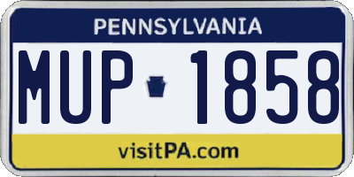 PA license plate MUP1858