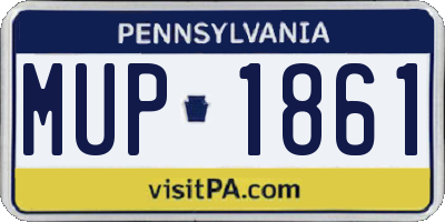 PA license plate MUP1861