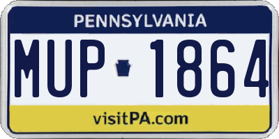 PA license plate MUP1864