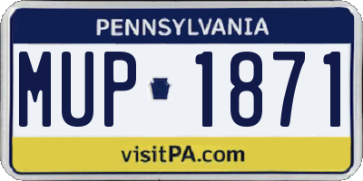 PA license plate MUP1871