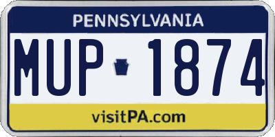 PA license plate MUP1874