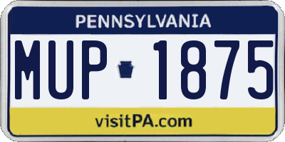 PA license plate MUP1875