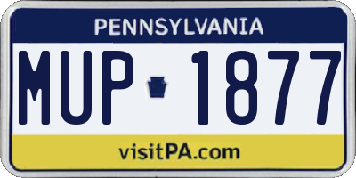 PA license plate MUP1877
