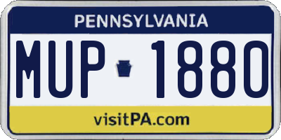 PA license plate MUP1880