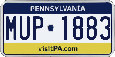 PA license plate MUP1883