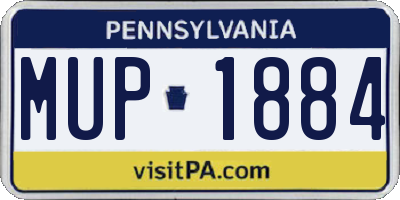 PA license plate MUP1884