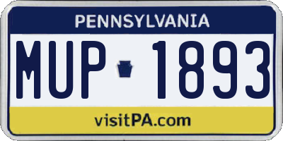 PA license plate MUP1893