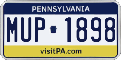 PA license plate MUP1898