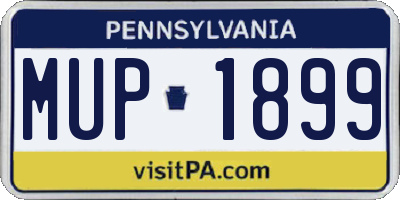 PA license plate MUP1899