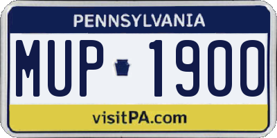 PA license plate MUP1900