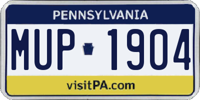 PA license plate MUP1904
