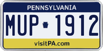 PA license plate MUP1912