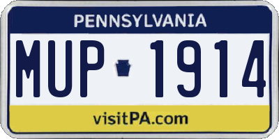PA license plate MUP1914