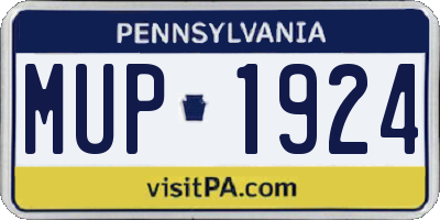 PA license plate MUP1924