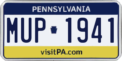 PA license plate MUP1941