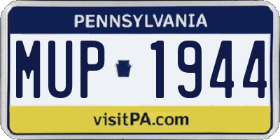 PA license plate MUP1944