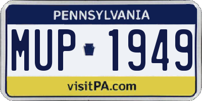 PA license plate MUP1949