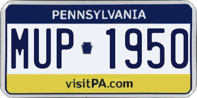 PA license plate MUP1950