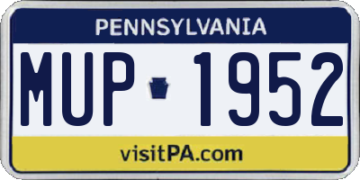 PA license plate MUP1952