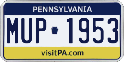 PA license plate MUP1953