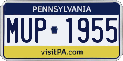 PA license plate MUP1955