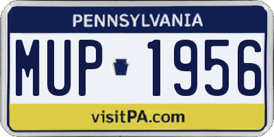 PA license plate MUP1956
